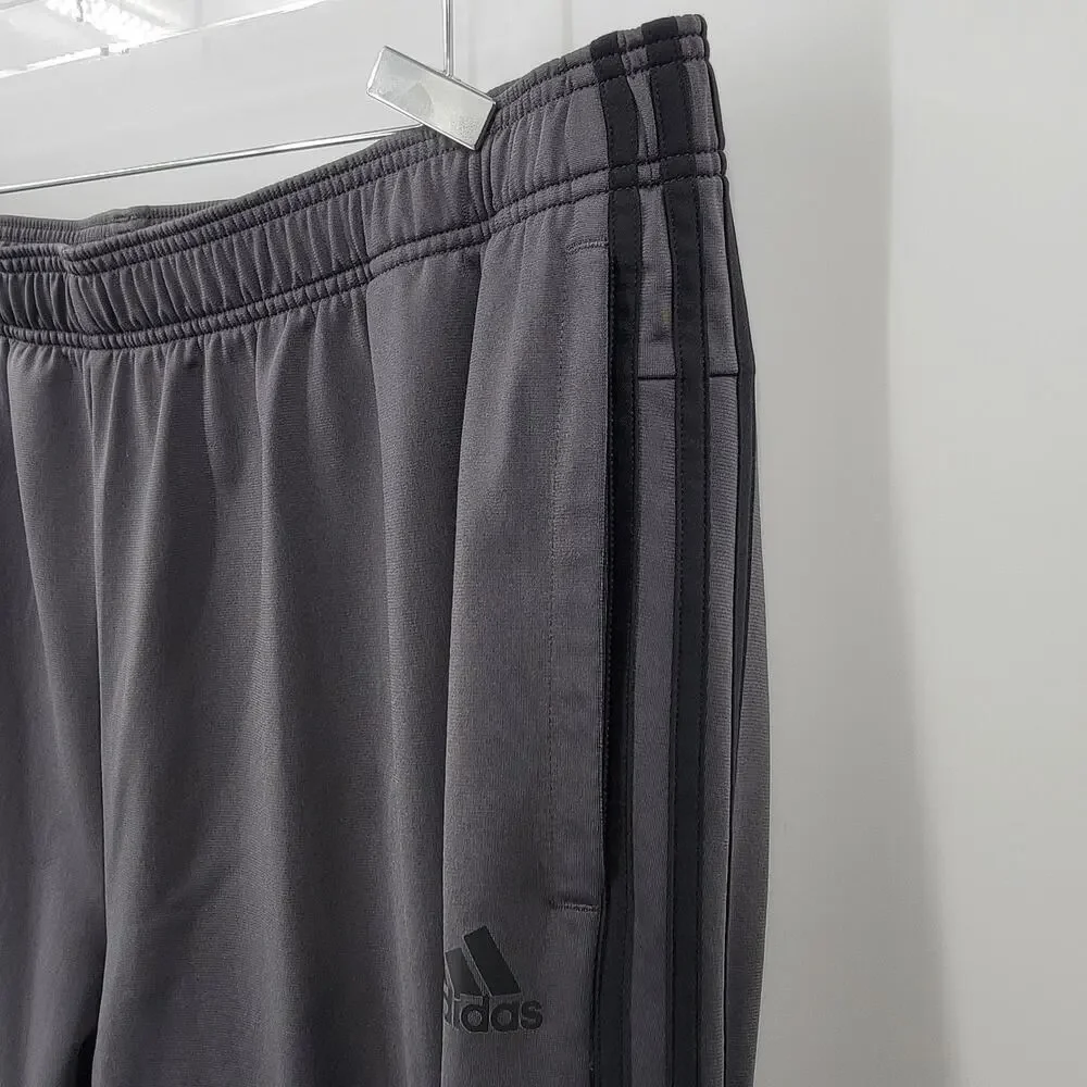 Adidas Joggers Mens 3XLT Gray Black 3 Stripe Pockets